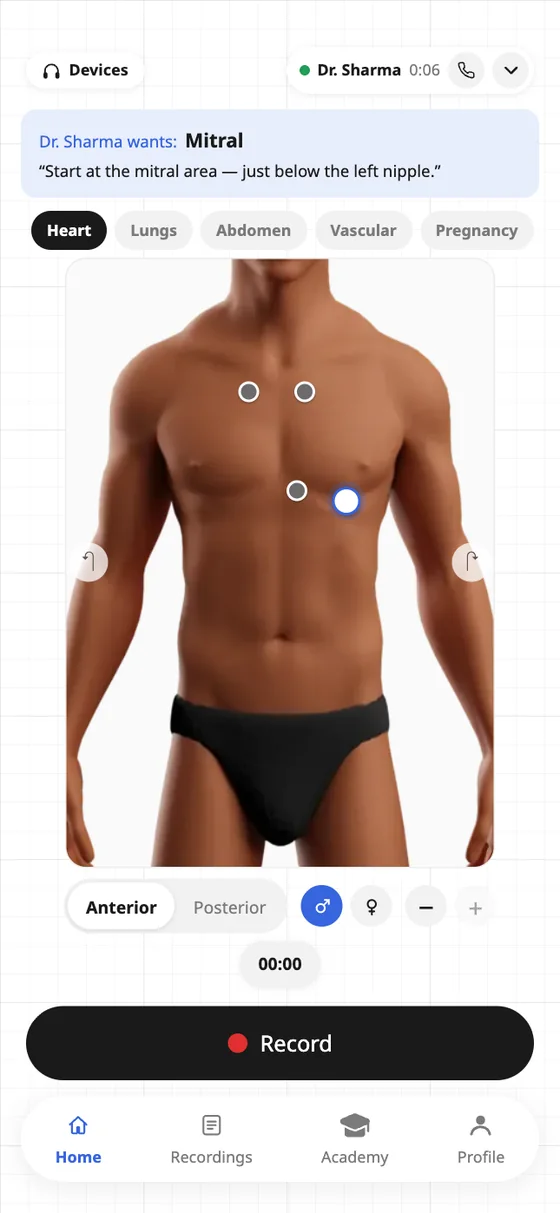 Final design: a body with category chips and a control bar