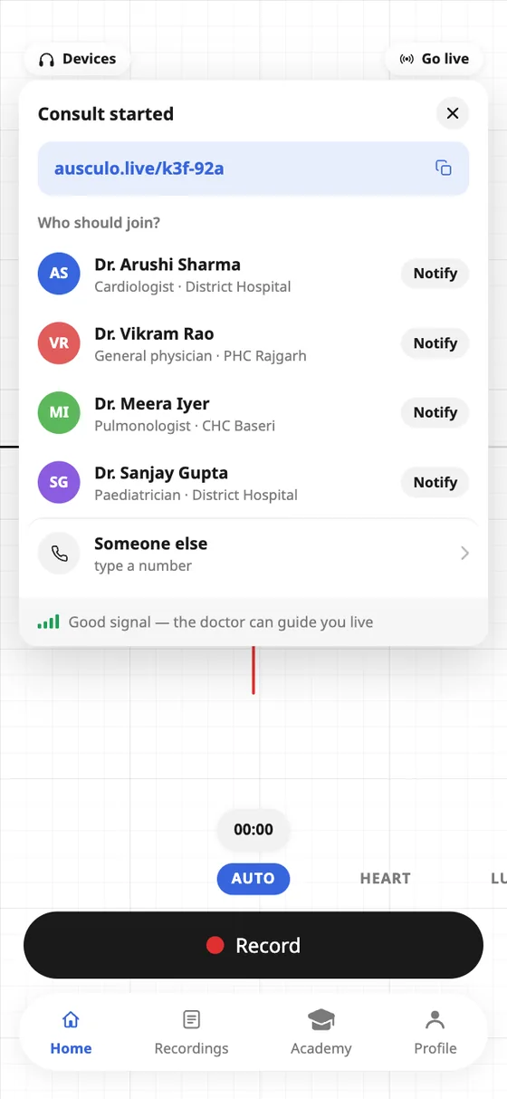 Final design: choose a doctor to join the consultation